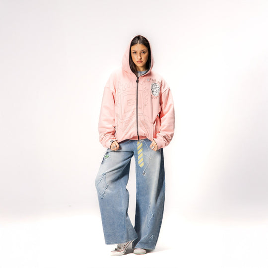 Burned Out Reversible Zip