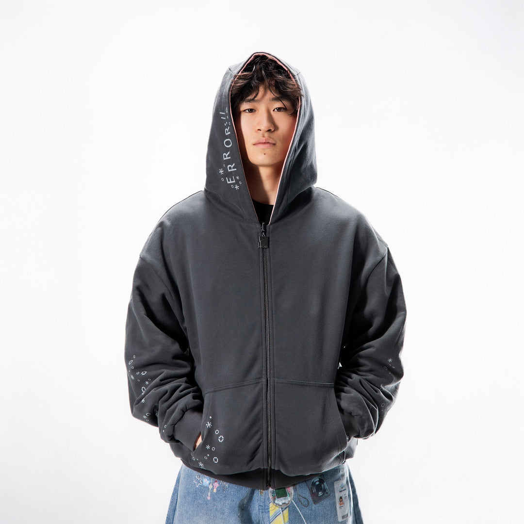 Burned Out Reversible Zip