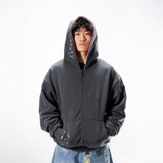 Burned Out Reversible Zip
