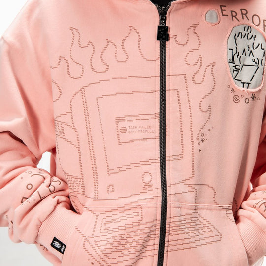 Burned Out Reversible Zip