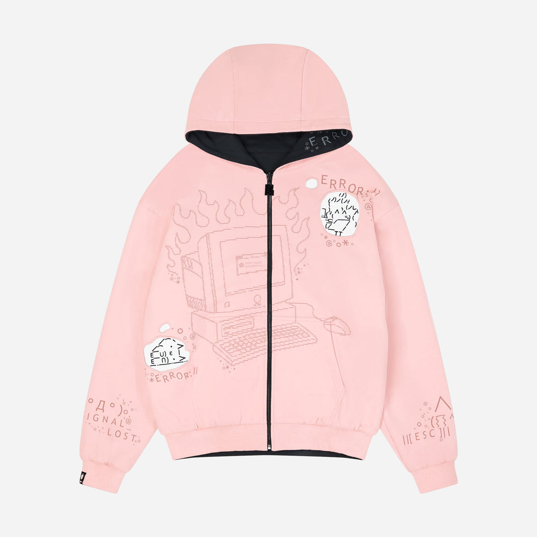 Burned Out Reversible Zip