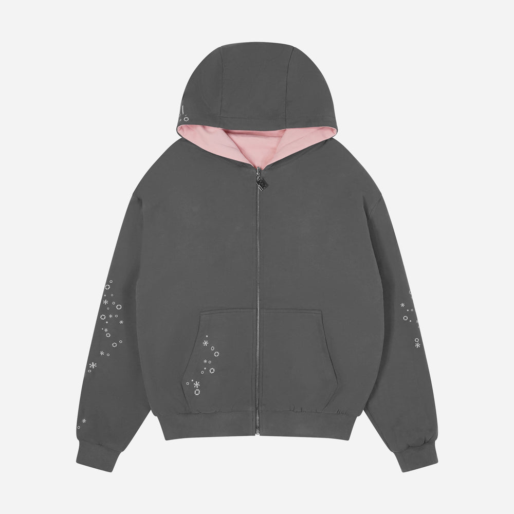 Burned Out Reversible Zip