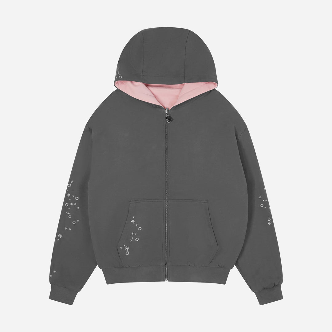 Burned Out Reversible Zip