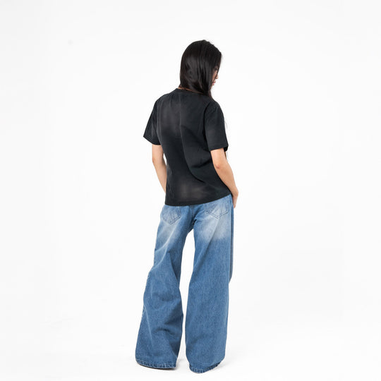Slim Crop T-Shirt / Sun Fade Black